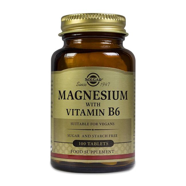 Solgar Magnesio + Vitamina B6, 100 Comprimidos