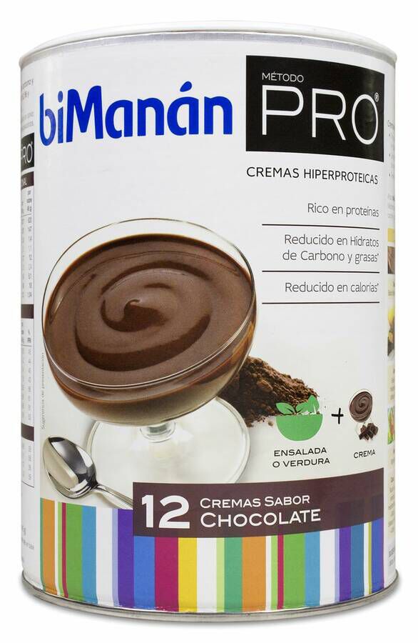 biManán Pro Eco Crema Sabor Chocolate, 12 Uds