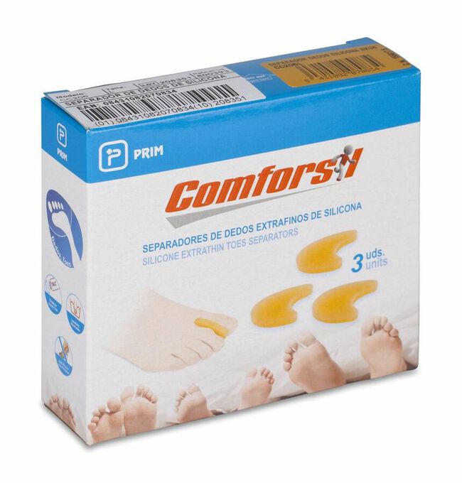 Comforsil Separadores de Dedos Extrafinos Talla M, 3 Uds