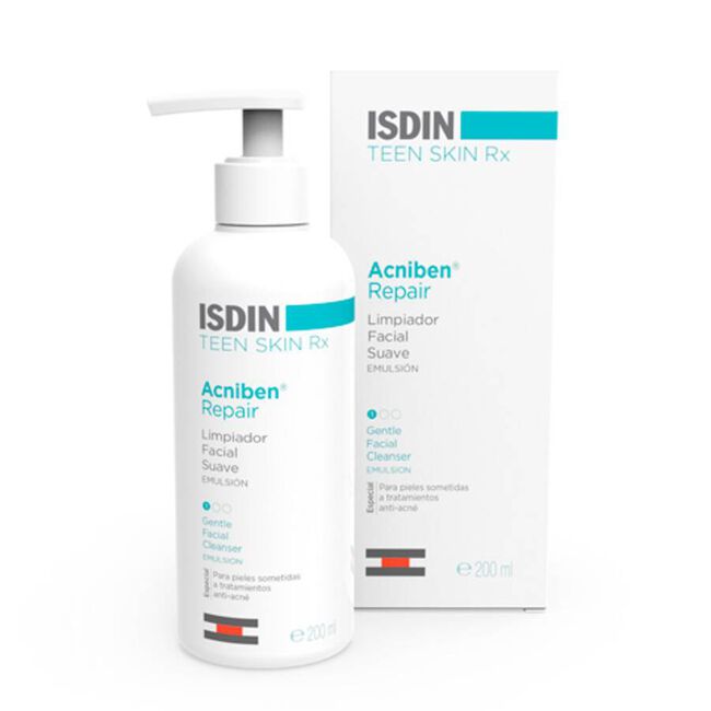 Isdin Acniben Repair Limpiador Facial Suave, 200 ml