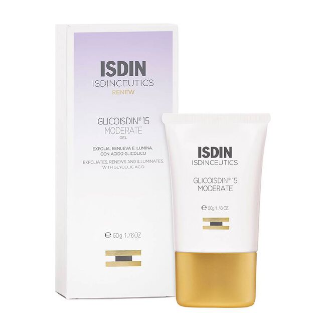 Isdin Isdinceutics Glicoisdin 15 Moderate Gel Facial Exfoliante Iluminador, 50 ml