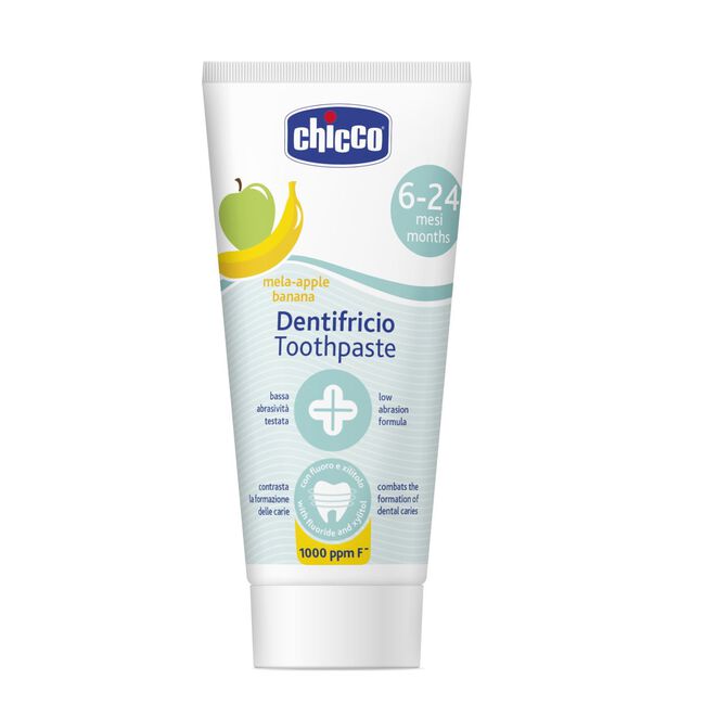 Chicco Pasta de Dientes con Flúor Sabor Plátano-Manzana, 50 ml