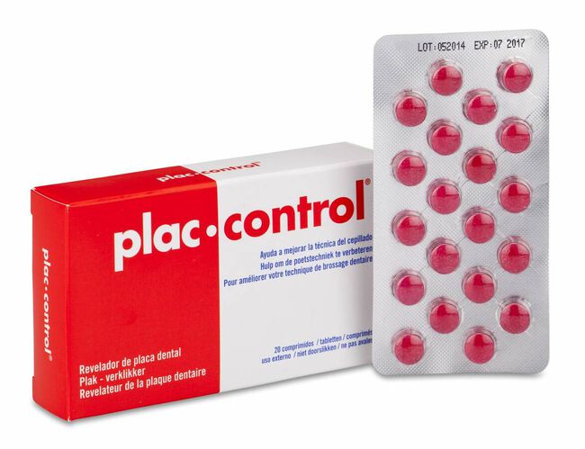 Plac Control Comprimidos Revelador Placa Dental, 20 Comprimidos