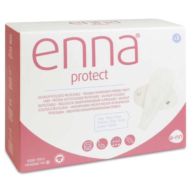 Enna Protect Salvaslip Reutilizable Eco Tanga Crudo, 3 Unidades