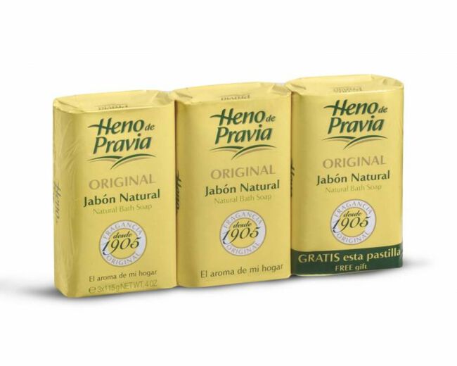 Pack Heno de Pravia Jabón Natural, 2 + 1 Pastillas