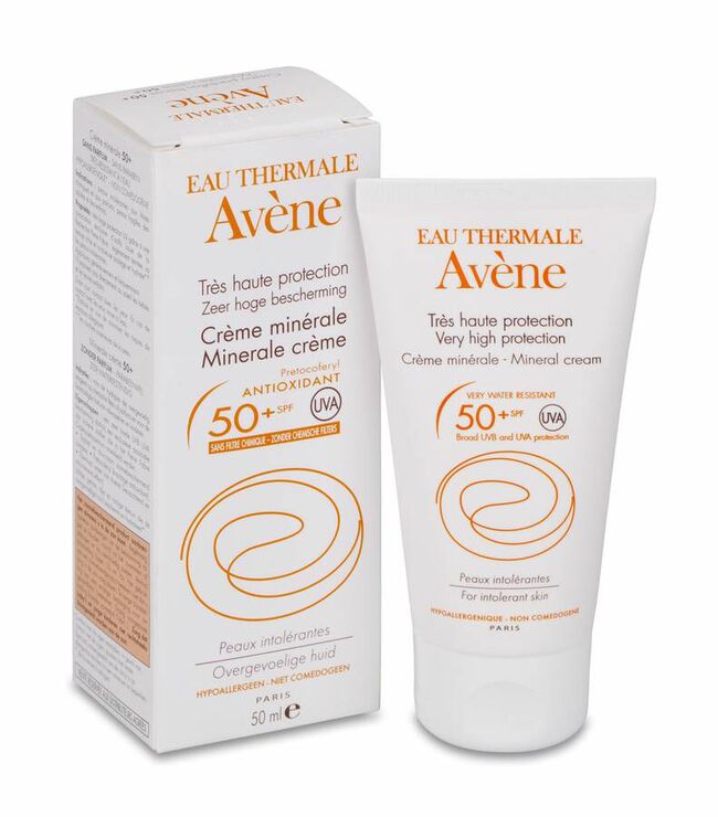 Avène Solar Crema SPF 50+ Pantallas Físicas, 50 ml