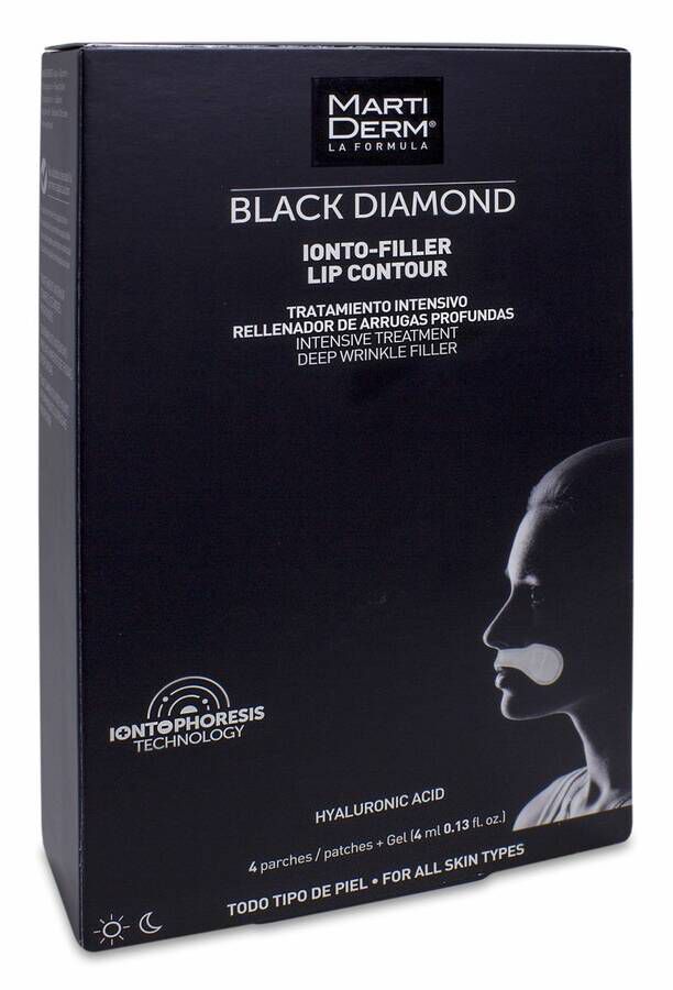 MartiDerm Black Diamond Ionto-Filler Lip Contour, 4 Parches