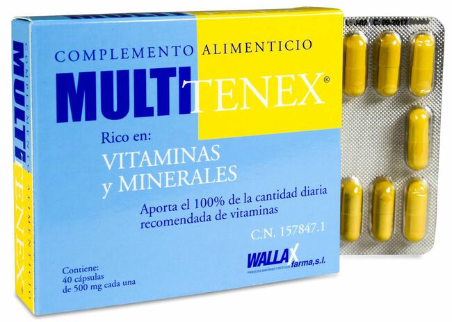 Multitenex 500 mg, 40 Cápsulas