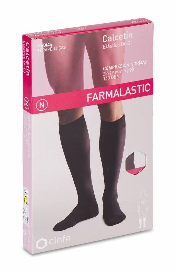 Calcetín Farmalastic de Compresión Normal Talla Pequeña Color Azul, 1 Par