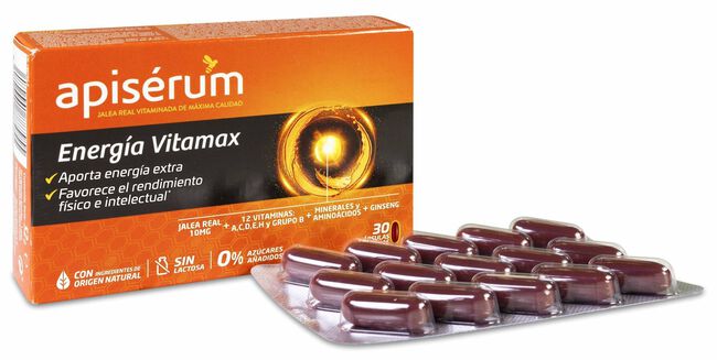 Apisérum Energía Vitamax Cápsulas, 30 Cápsulas