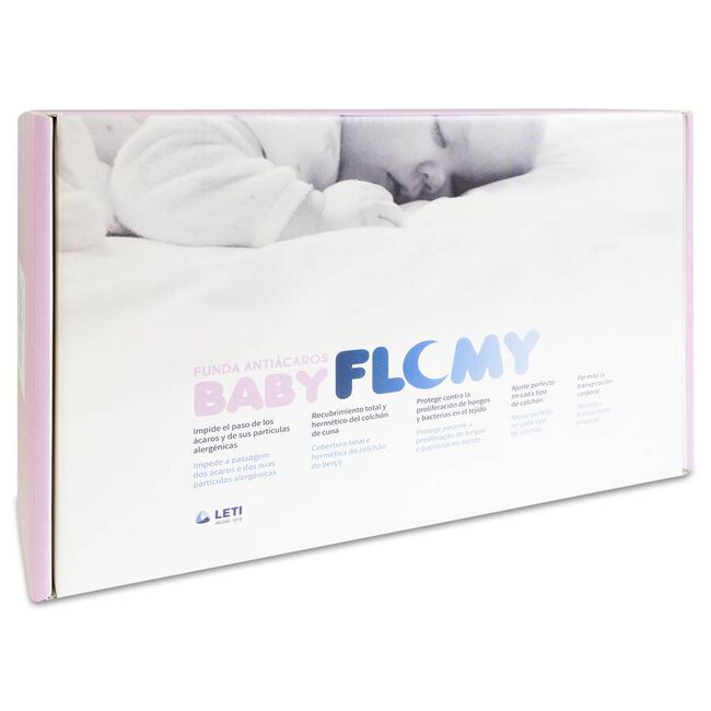 Leti Baby Flomy Funda Antiácaros 120 x 60 x 12 cm, 1 Unidad