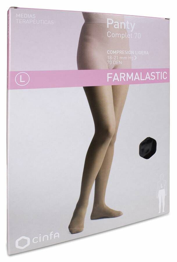 Farmalastic Panty Complet 70 Compresión Ligera Negro Extra-Grande, 1 Ud