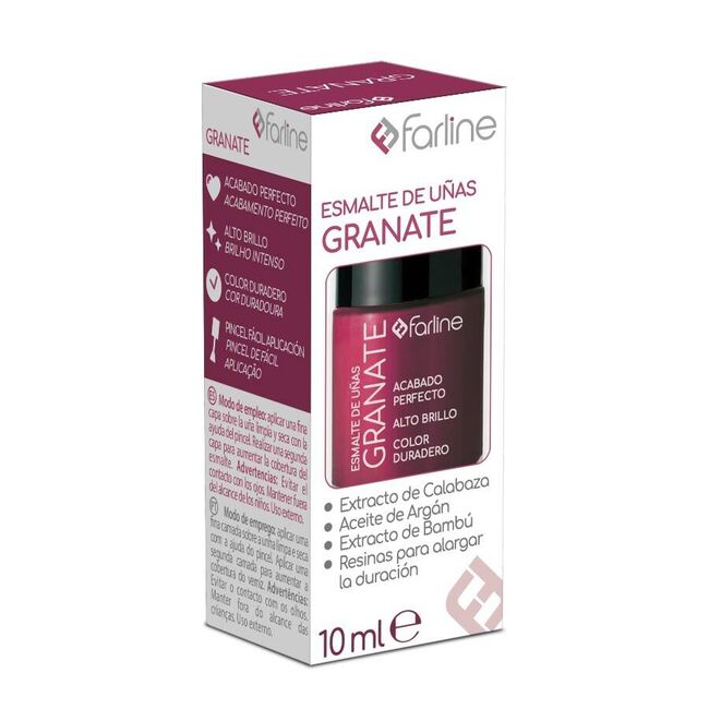 Farline Esmalte de Uñas Granate, 10 ml