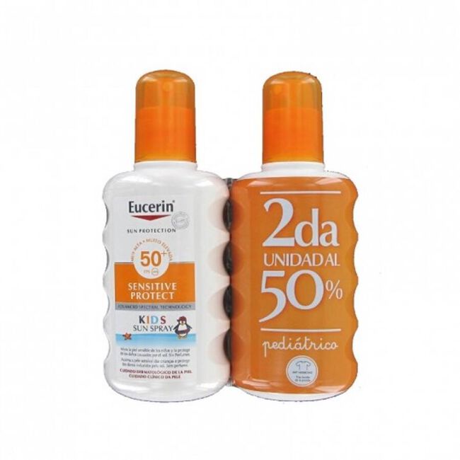 Duplo Eucerin Protector Solar Infantil Spray FPS50+, 2 Unidades x 200 ml