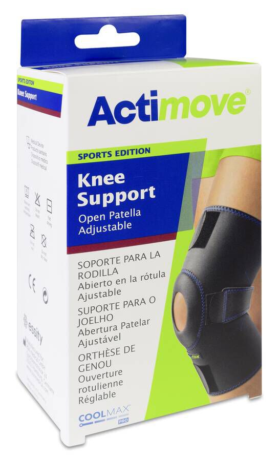 Actimove Rodillera Rótula Abierta Talla Única Negro, 1 Unidad