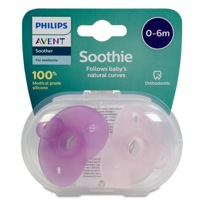 Philips Avent Soothies Chupete Silicona Niña 0-6 meses, 2 Unidades