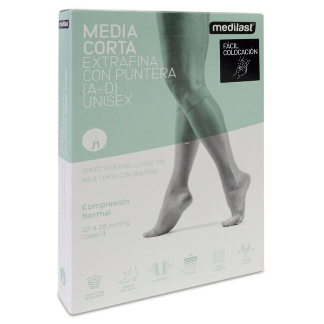 Medilast Medias Cortas para Varices de F&aacute;cil Colocaci&oacute;n 412 Beige Talla XL, 1 Par