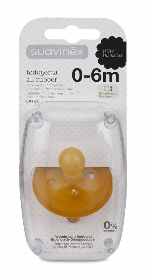Suavinex Chupete Todogoma Látex 0-6 Meses, 1 Ud
