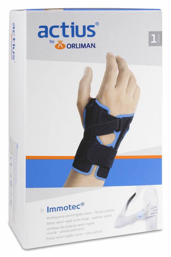 Actius Immotec Muñequera Semirrígida Corta Férula Palmar Talla 1, 1 Ud