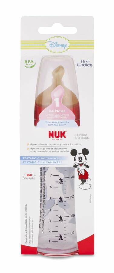 Nuk First Choice Biberón PP Látex 300 ml 0-6 M, 1 Ud