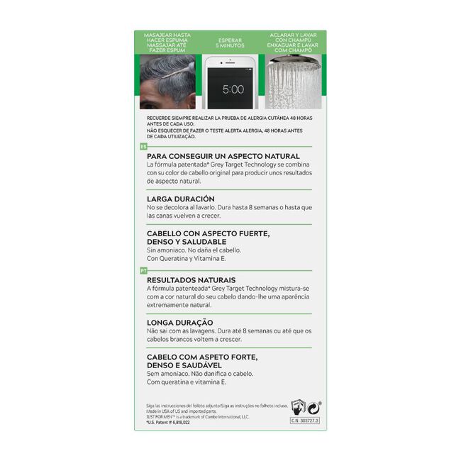 Just For Men Champú Colorante 30 Cc Castaño Oscuro, 1 Ud