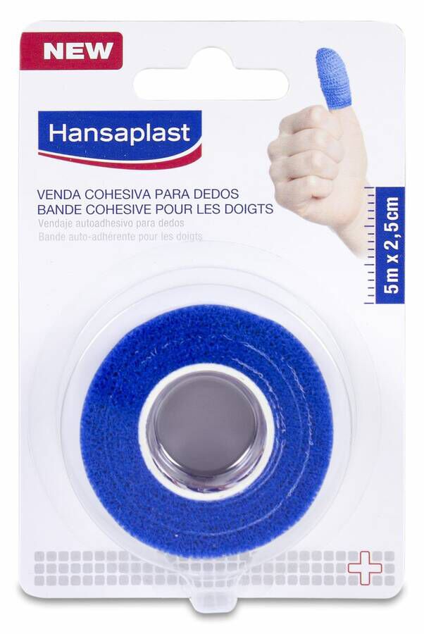 Hansaplast Venda Cohesiva para Dedos Azul 5 m x 2,5 cm, 1 Ud