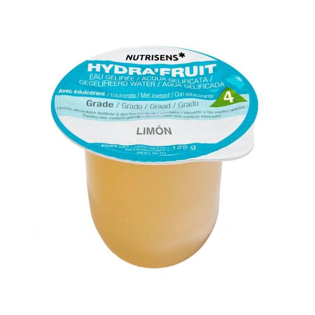 Hydrafruit Agua Gelificada Limón, 125 gr, 24 unidades