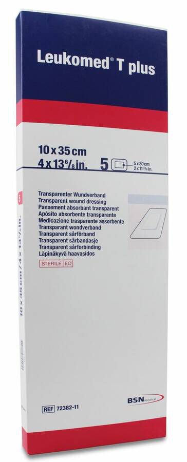Leukomed T Plus Apósito Transparente 10 cm x 35 cm, 5 Uds