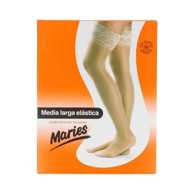 Prim Farma Maries Medias Compresi&oacute;n Larga Normal Blonda Negro Talla 5, 1 Par