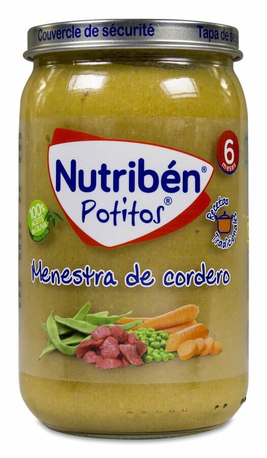 Nutribén Potitos Recetas Tradicionales Menestra de Cordero, 235 g
