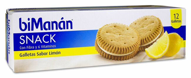 biManán Entre Horas Galletas Sabor Limón, 12 Uds