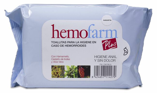 Hemofarm Plus, 40 Toallitas