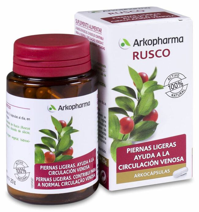 Arkopharma Arkocápsulas Rusco, 45 Cápsulas