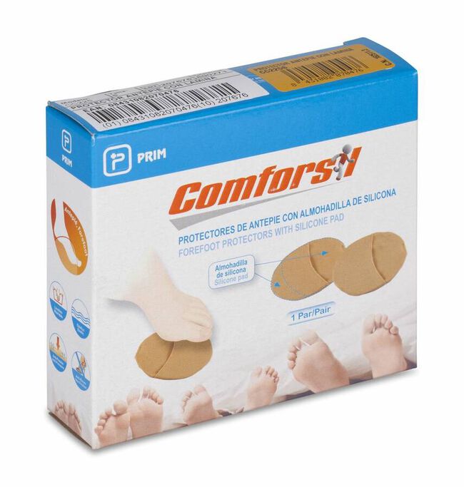 Comforsil Protectores de Antepié con Almohadilla de Silicona Talla S, 1 Par