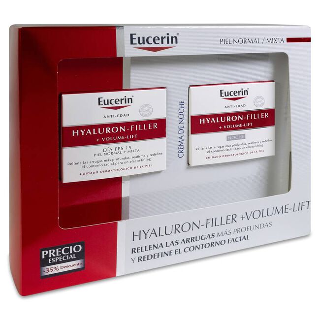 imagen de Cofre Eucerin Hyaluron Filler Volume Piel Normal Crema D&iacute;a, 50 ml + Crema Noche, 50 ml