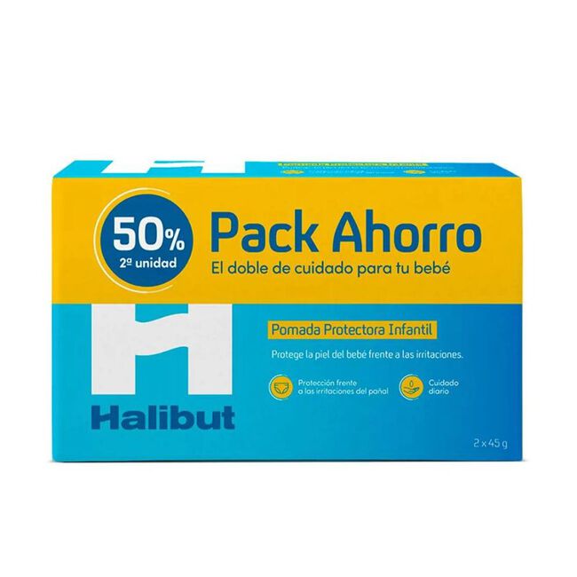 Duplo Halibut DermoH Pomada Pañal Protectora, 2 Uds