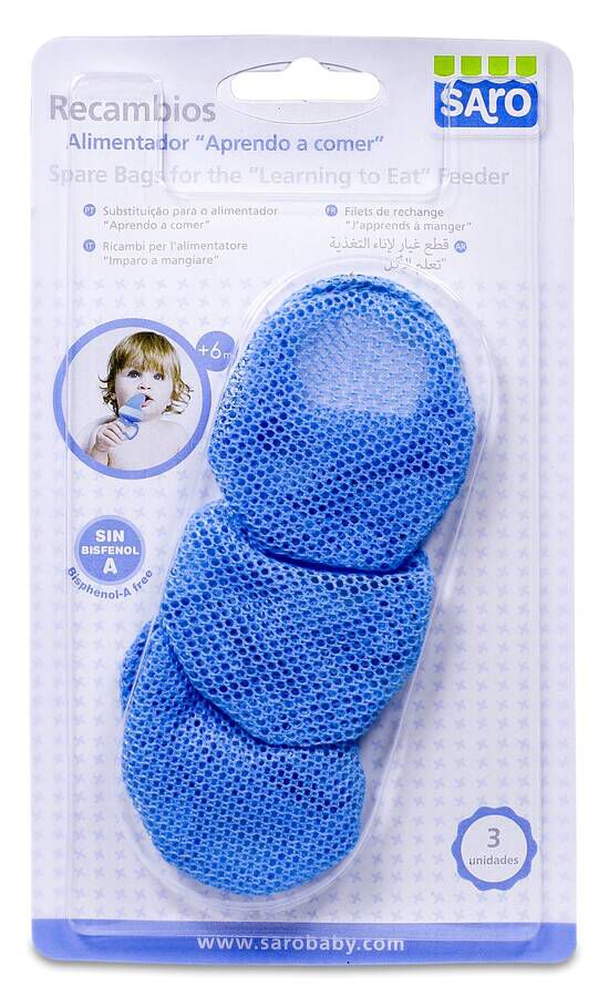 Saro Recambios Alimentador +6 meses Azul, 3 uds