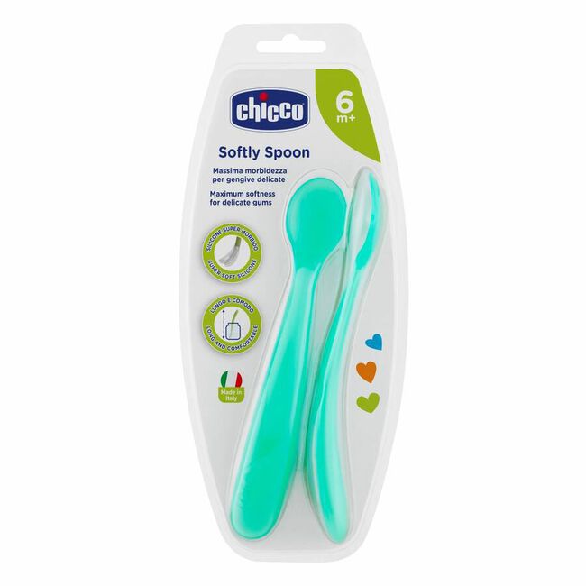 Chicco Cuchara Silicona 6m+, 2 Uds