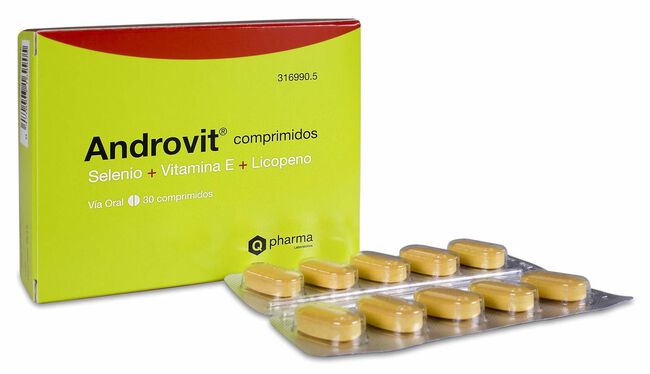 Androvit Selenio + Vitamina E + Licopeno, 30 Comprimidos