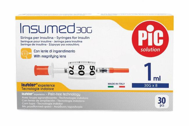 Insumed Pic Jeringa con Aguja G30 1 ml, 1 Unidad