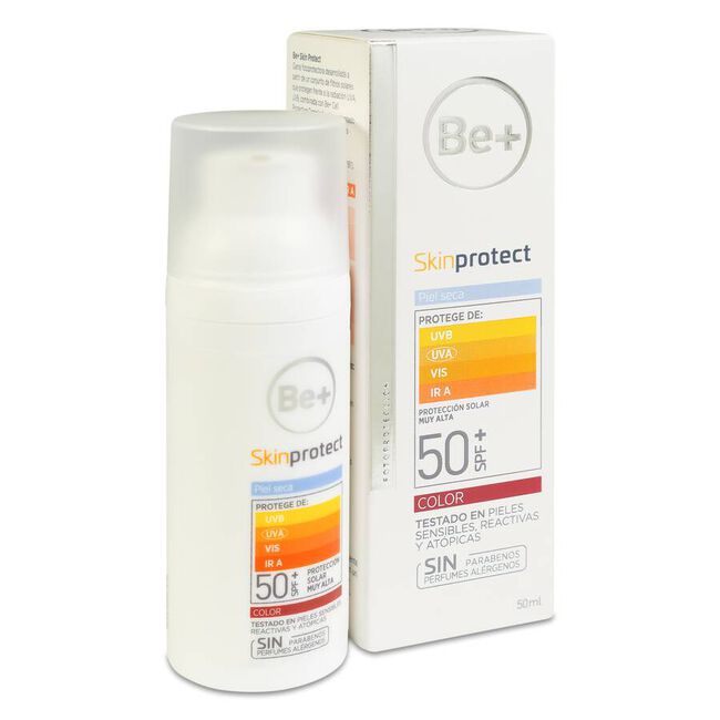 Be+ Skin Protect Crema Facial Color Piel Seca SPF50, 50 ml