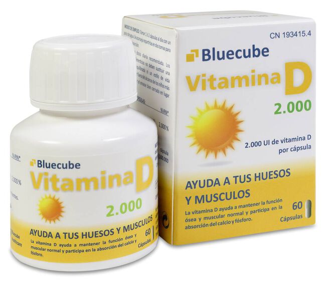 Bluecube Vitamina D 2000 UI, 60 Cápsulas
