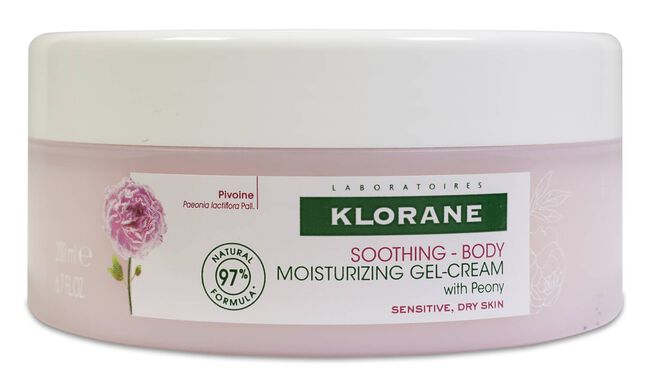 Klorane Gel Crema Hidrantante Corporal Peonía, 200 ml