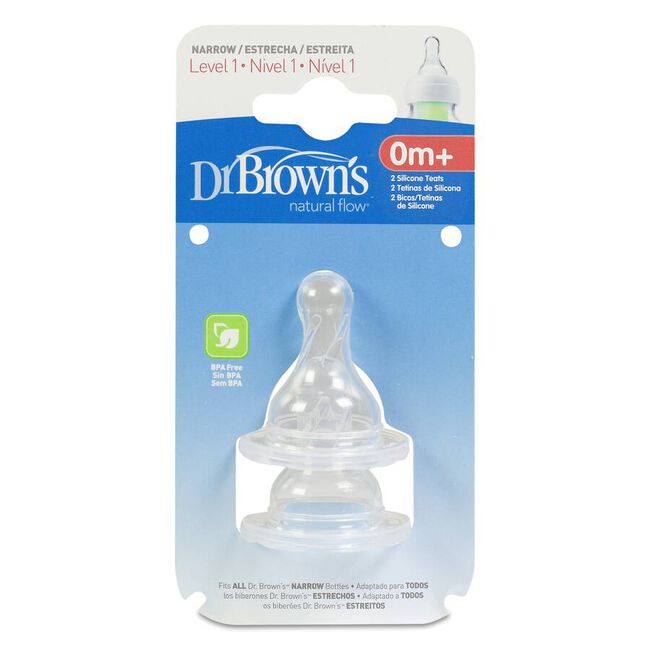 Dr. Brown's Natural Flow Tetina Estándar Nivel 1, 2 Uds