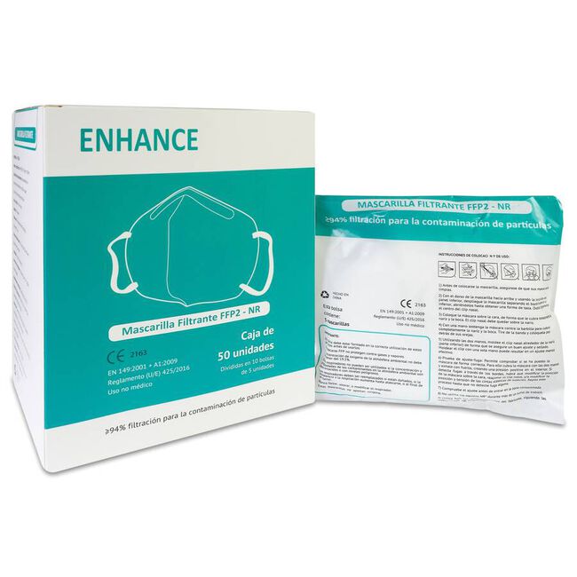 Mascarilla Filtrante FFP2 No Reutilizable, 50 Uds