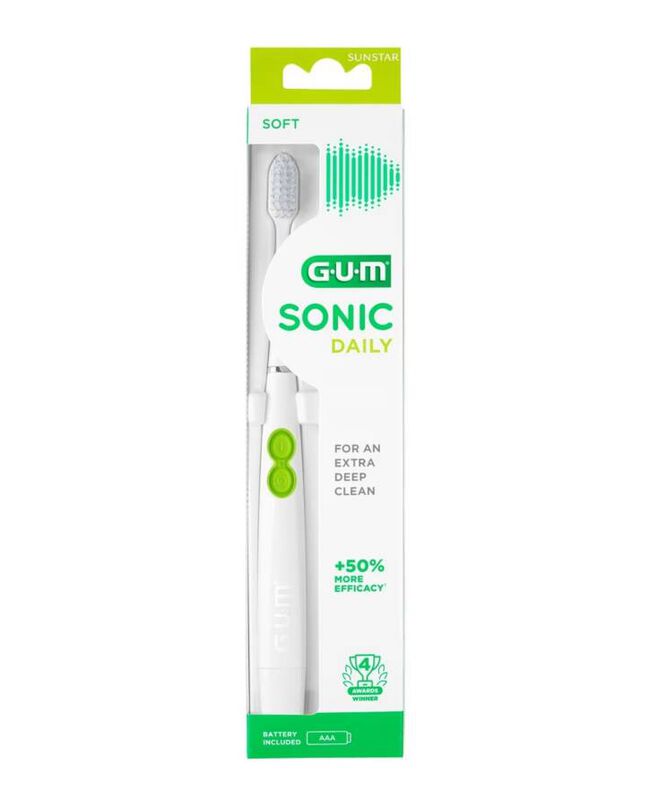 Sunstar Cepillo Gum Sonic Daily Blanco, 1 Unidad