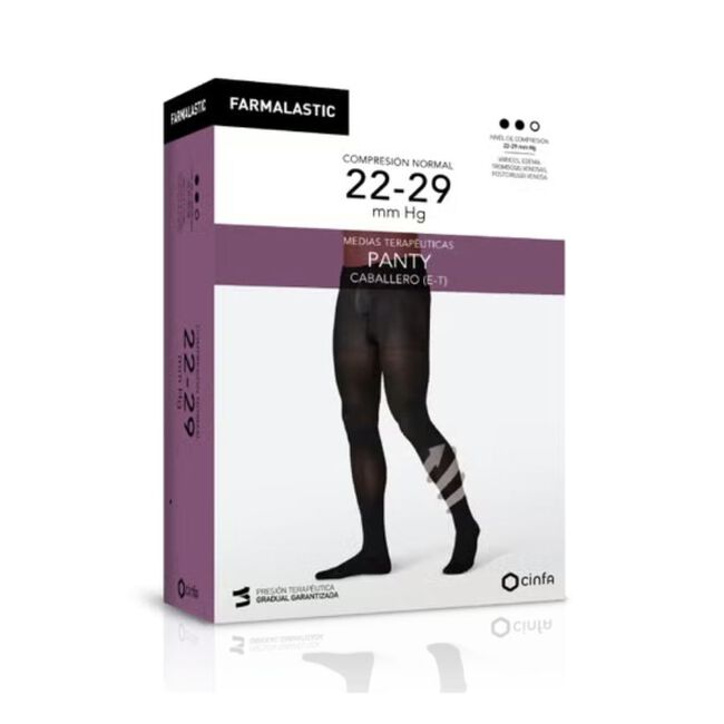 Farmalastic Panty Caballero Compresi&oacute;n Normal Negro, Talla Grande, 1 Ud
