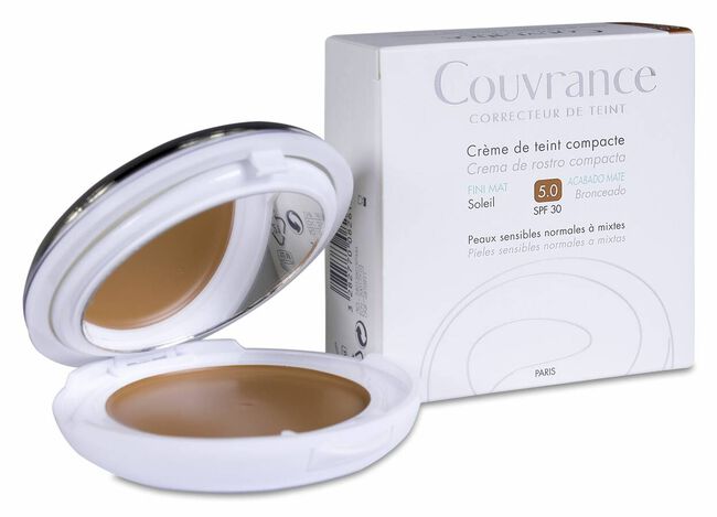 Avène Couvrance Crema Compacta Acabado Mate Tono 5 Bronceado SPF 30, 9,5 g
