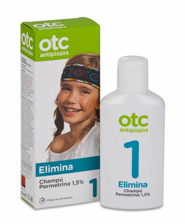 Otc Antipiojos Elimina Champú Permetrina 1,5%, 125 ml