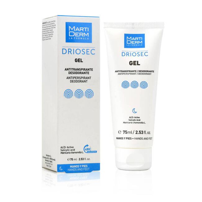 MartiDerm Driosec Gel Desodorante Manos Pies, 75 ml